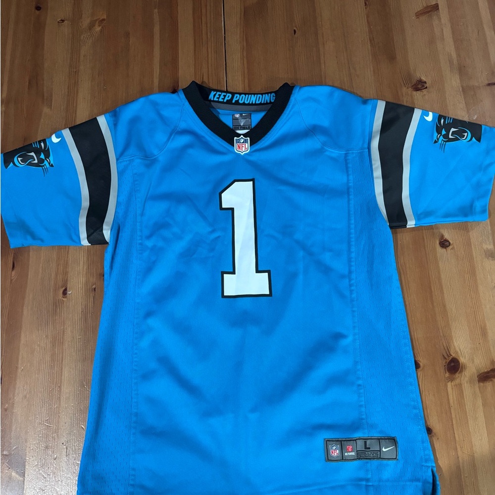 SOLD NFL Carolina Panthers Youth #1 Turquoise Blue Game Jersey